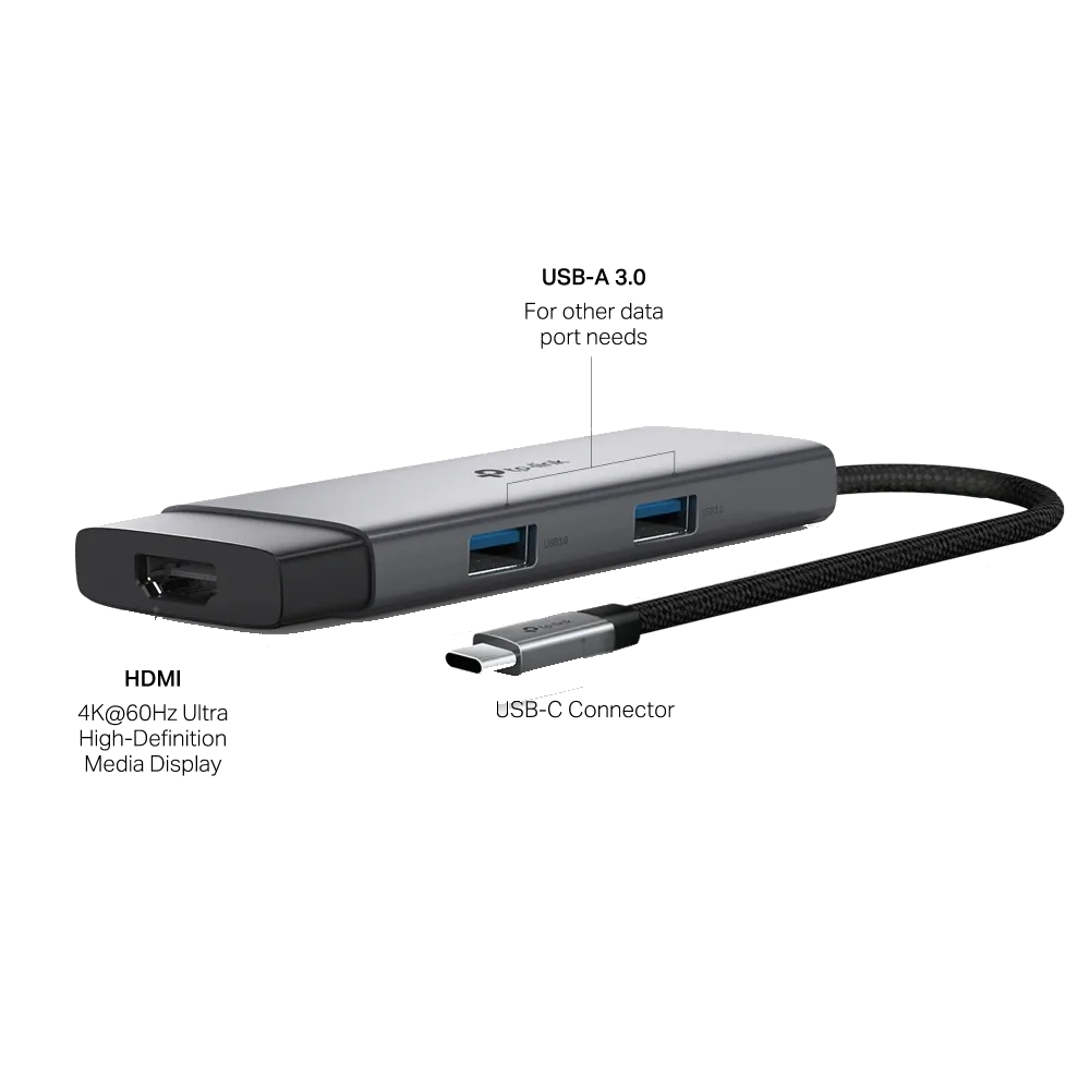 مقوّي شبكة TP-Link UH5020C USB Type-C 5-in-1 Hub — صورة 2